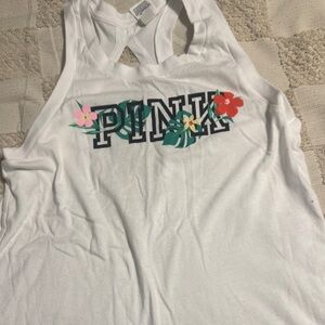 PINK Victoria's Secret White Muscle Tee